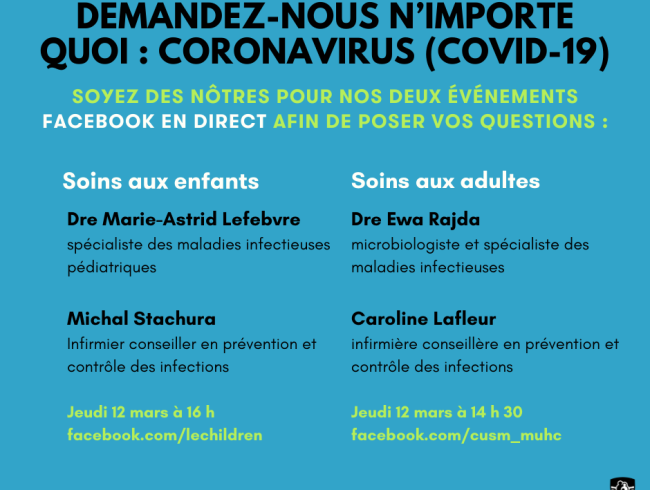 Demandez-nous n&rsquo;importe quoi : coronavirus (COVID-19)